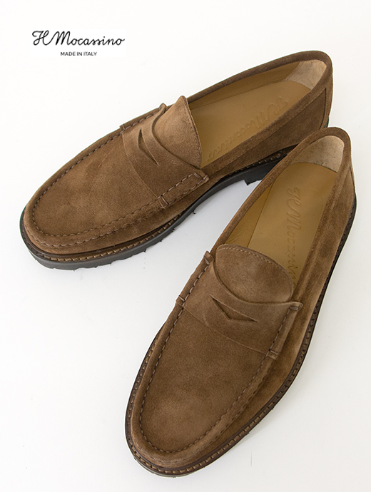 IL MOCASSINO/イル・モカシーノ　超軽量コインローファー/Vibram Morflex Sole　ilm500803-ブラウンスエード