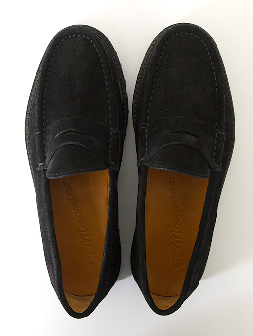 IL MOCASSINO/イル・モカシーノ　超軽量コインローファー/Vibram Morflex Sole　ilm501801-ブラックスエード