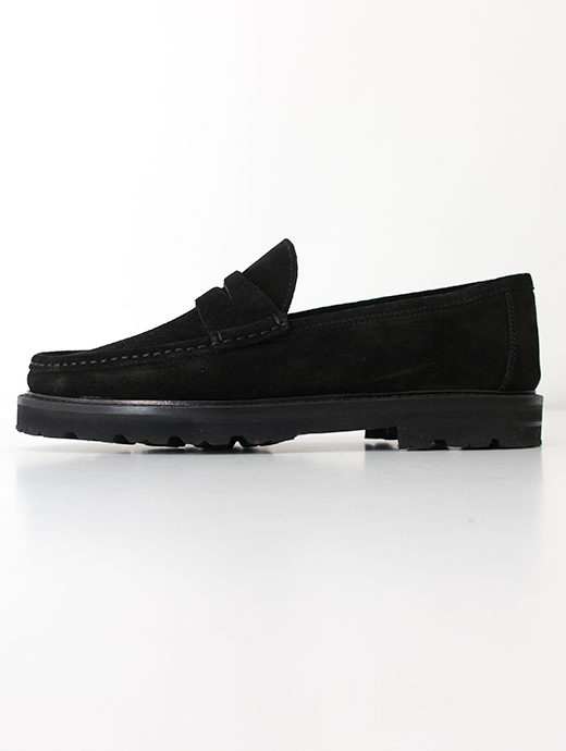 IL MOCASSINO/イル・モカシーノ　超軽量コインローファー/Vibram Morflex Sole　ilm501801-ブラックスエード