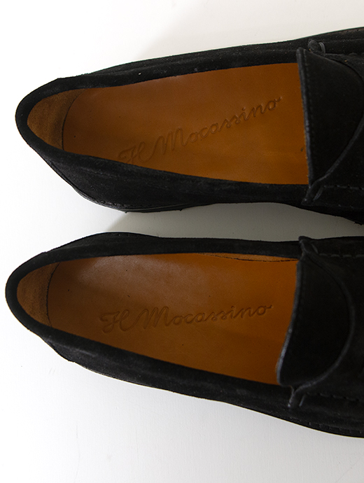 IL MOCASSINO/イル・モカシーノ　超軽量コインローファー/Vibram Morflex Sole　ilm501801-ブラックスエード