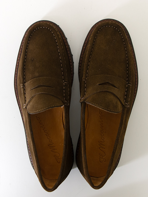 IL MOCASSINO/イル・モカシーノ　超軽量コインローファー/Vibram Morflex Sole　ilm501802-ダークブラウンスエード