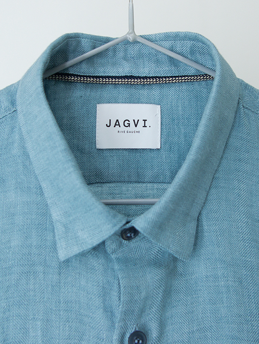 JAGVI.Rive Gauche/ジャグヴィ・リブゴーシュ　カジュアルシャツ/リネン　jag460603-ブルー