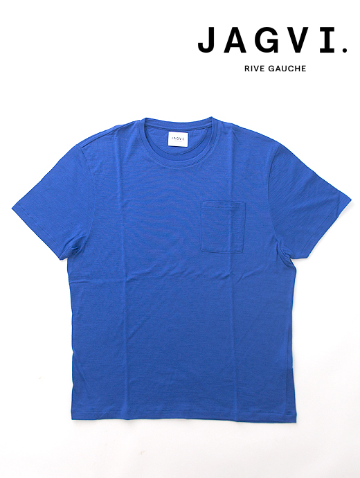 JAGVI.Rive Gauche/ジャグヴィ・リブゴーシュ　ウールポケットTシャツ/リサイクルウール　jag460801-ブルー