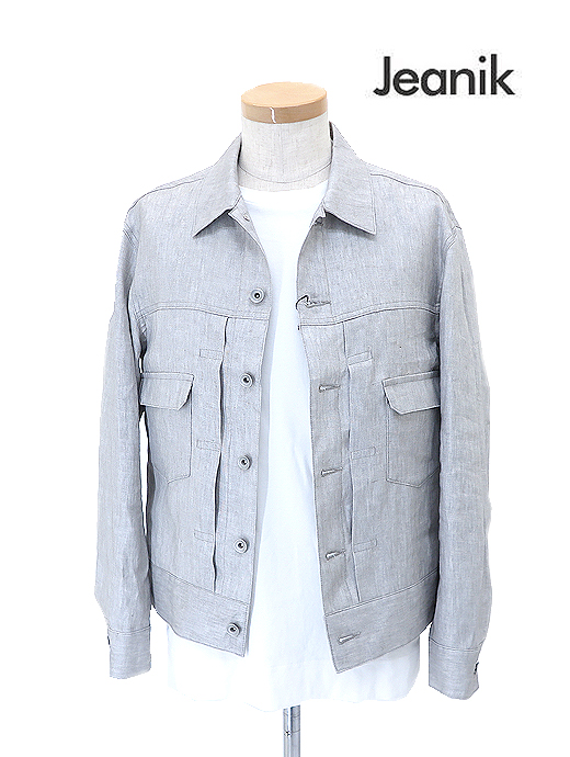 Jeanik/ジーニック　リネンジャケット　jea520801-ライトグレー