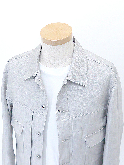 Jeanik/ジーニック　リネンジャケット　jea520801-ライトグレー