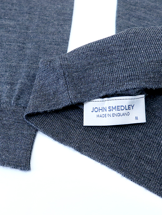 JOHN SMEDLEY/ジョン・スメドレー　タートルネックニット/LEVINE/30ゲージメリノウール　jsm521805-グレー