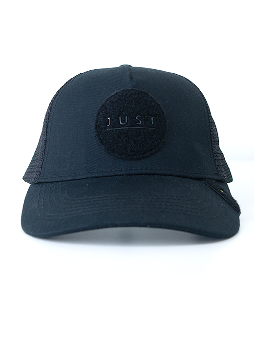 Just Hat/ジャスト ハット　ワッペン交換式トラッカーキャップ　jus501201-ブラック