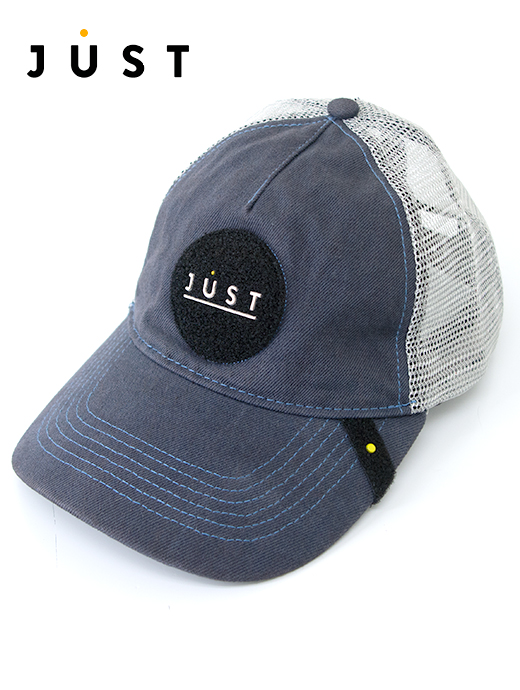 Just Hat/ジャスト ハット　ワッペン交換式トラッカーキャップ/ガーメントダイ　jus501214-インディゴブルー