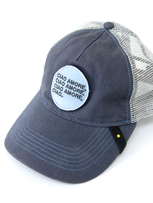 Just Hat/ジャスト ハット　ワッペン交換式トラッカーキャップ/ガーメントダイ　jus501214-インディゴブルー