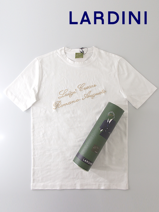 LARDINI/ラルディーニ　Tシャツ/刺繍/Luigi Cesare Romano Augusto　lar420606-ホワイト