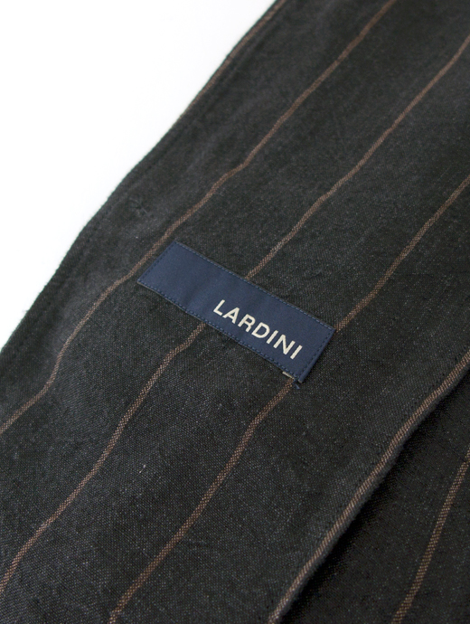 LARDINI/ラルディーニ　イージージャケット/リネンストライプ　lar460201-ブラック×ブラウン