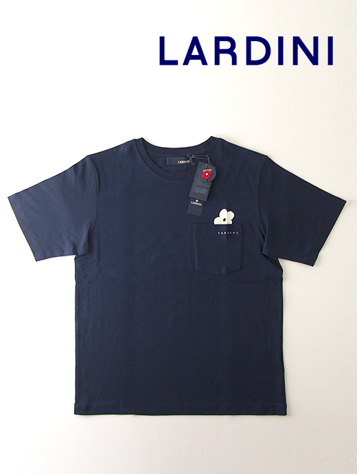 LARDINI/ラルディーニ　ポケットTシャツ/クルーネック/No Rain No Flower　lar460404-ネイビー