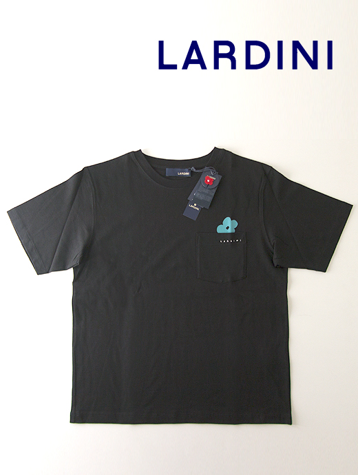 LARDINI/ラルディーニ　ポケットTシャツ/クルーネック/No Rain No Flower　lar460405-ブラック
