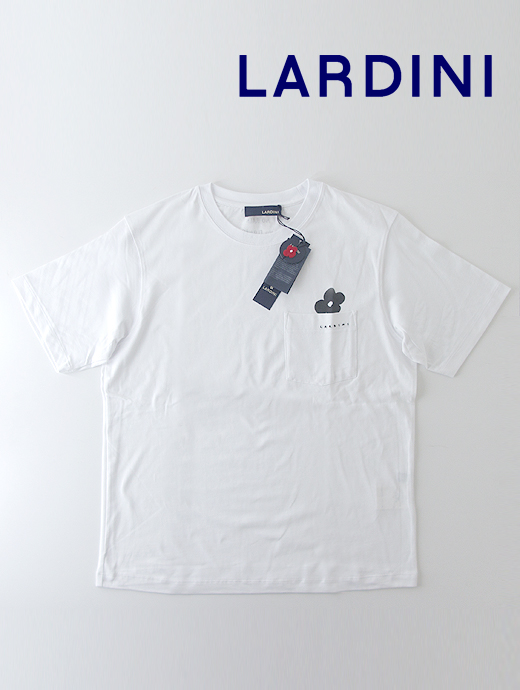 LARDINI/ラルディーニ　ポケットTシャツ/クルーネック/No Rain No Flower　lar460601-ホワイト