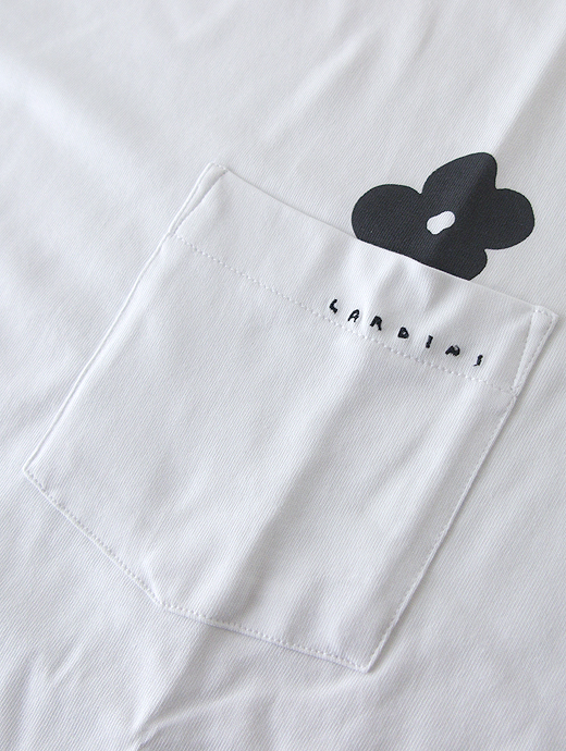 LARDINI/ラルディーニ　ポケットTシャツ/クルーネック/No Rain No Flower　lar460601-ホワイト
