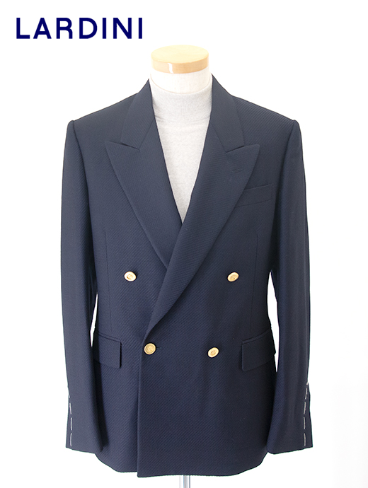 LARDINI/ラルディーニ　4Bブレザー/ダブルブレスト/ヘリンボーンカルゼウール　lar501601-ネイビー