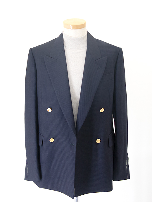 LARDINI/ラルディーニ　4Bブレザー/ダブルブレスト/ヘリンボーンカルゼウール　lar501601-ネイビー
