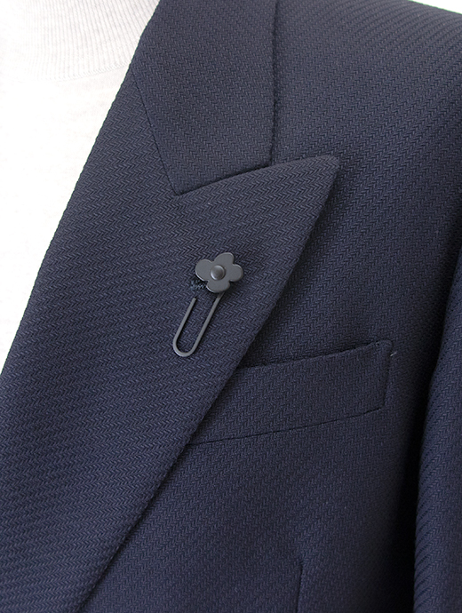 LARDINI/ラルディーニ　4Bブレザー/ダブルブレスト/ヘリンボーンカルゼウール　lar501601-ネイビー