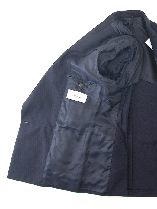 LARDINI/ラルディーニ　4Bブレザー/ダブルブレスト/ヘリンボーンカルゼウール　lar501601-ネイビー