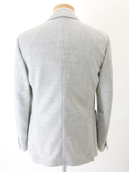 LARDINI/ラルディーニ　3Bジャケット/千鳥格子ウールカシミア　lar501603-エクリュ×ライトグレー