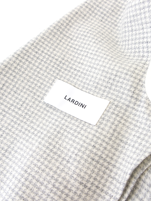 LARDINI/ラルディーニ　3Bジャケット/千鳥格子ウールカシミア　lar501603-エクリュ×ライトグレー