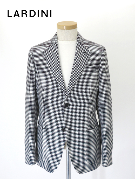 LARDINI/ラルディーニ　3Bジャケット/千鳥格子風ウールコットン　lar520201-ブラック×ホワイト