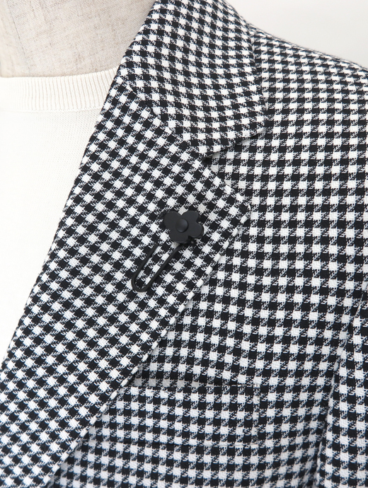 LARDINI/ラルディーニ　3Bジャケット/千鳥格子風ウールコットン　lar520201-ブラック×ホワイト