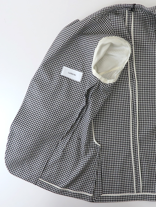 LARDINI/ラルディーニ　3Bジャケット/千鳥格子風ウールコットン　lar520201-ブラック×ホワイト