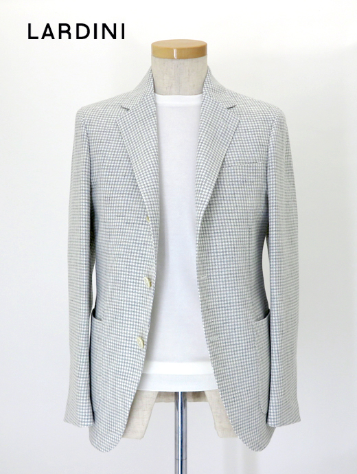 LARDINI/ラルディーニ　リネンウールジャケット　lar520401-ホワイト×ライトグリーン