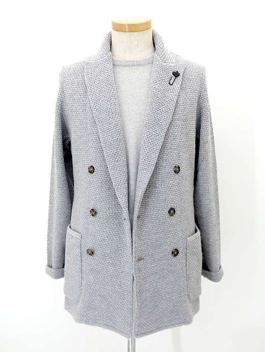 LARDINI/ラルディーニ　ニットジャケット　lar521801-ライトグレー
