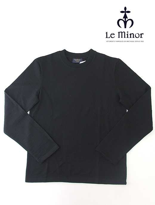 Le minor/ルミノア　長袖ウールカットソー　lem442006-ブラック