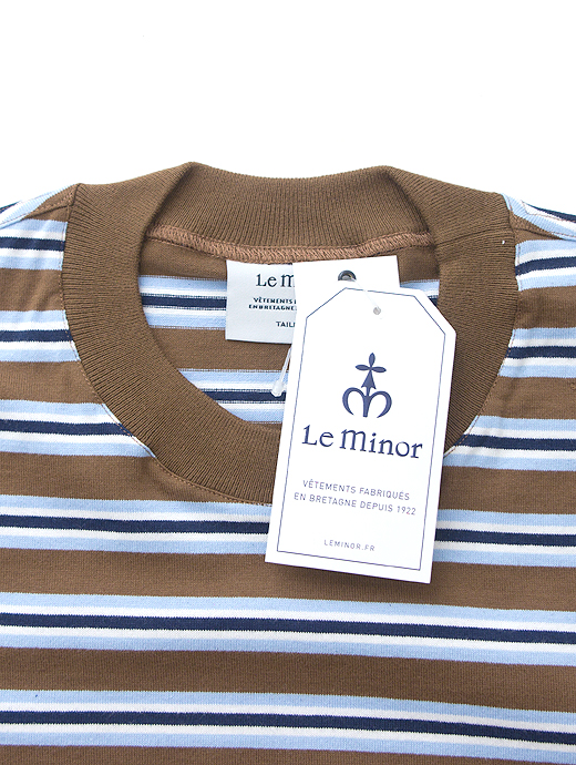 Le minor/ルミノア　Tシャツ/マルチボーダー　lem460809-ブラウン