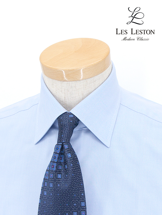 LES LESTON/レスレストン　ドレスシャツ/セミワイドカラー/ロイヤルオックスフォード　les380201-ブルー