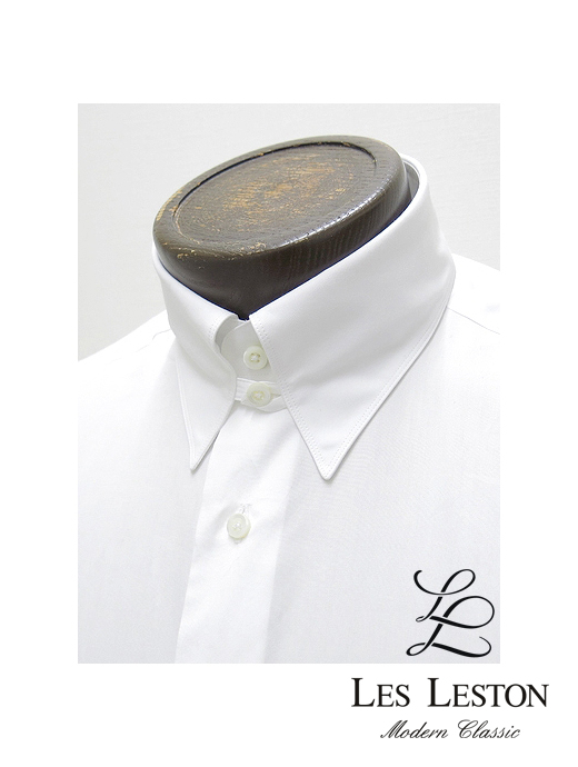 LES LESTON/レスレストン　タブカラーシャツ/120双ブロード　les402401-ホワイト