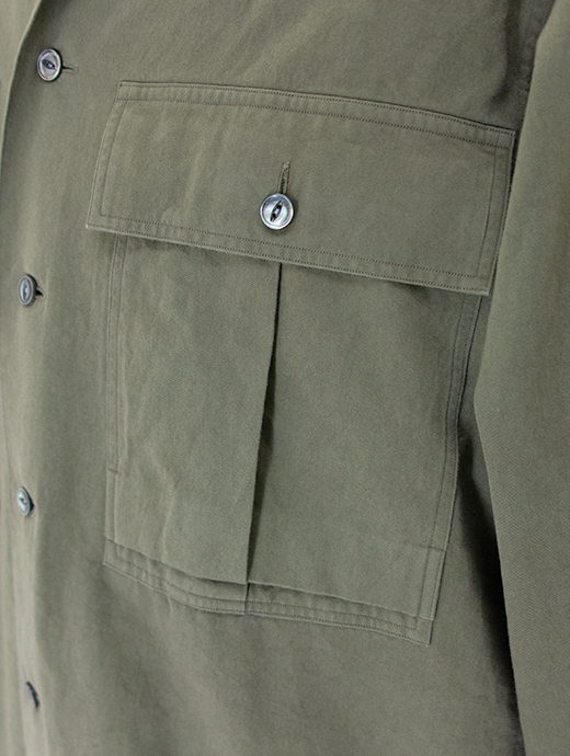 再入荷しまし　LES LESTON/レスレストン　シャツアウター/コットンツイル　les501801-ミリタリーグリーン
