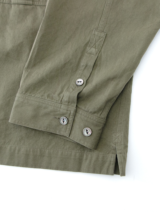再入荷しまし　LES LESTON/レスレストン　シャツアウター/コットンツイル　les501801-ミリタリーグリーン