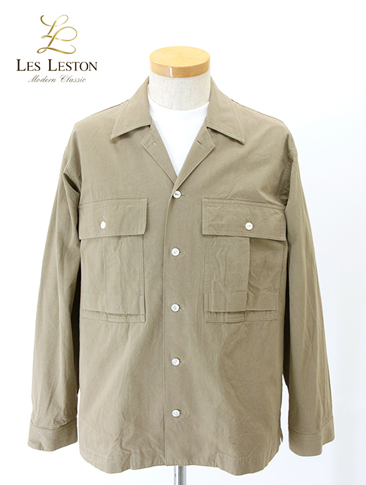 再入荷しまし　LES LESTON/レスレストン　シャツアウター/コットンツイル　les501802-カーキ