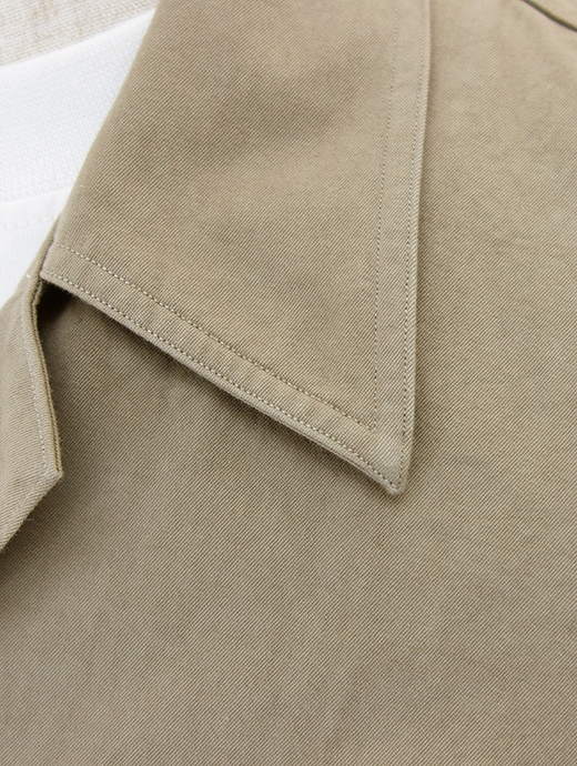 再入荷しまし　LES LESTON/レスレストン　シャツアウター/コットンツイル　les501802-カーキ