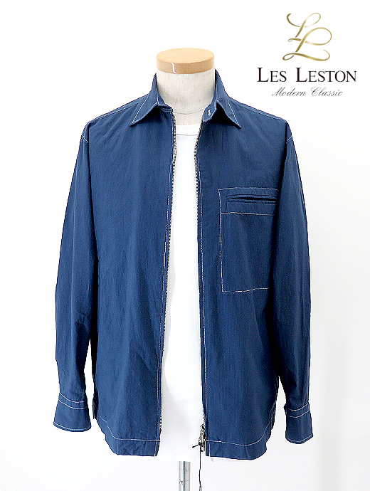 LES LESTON/レスレストン ジップアップシャツブルゾン les521002-ブルー