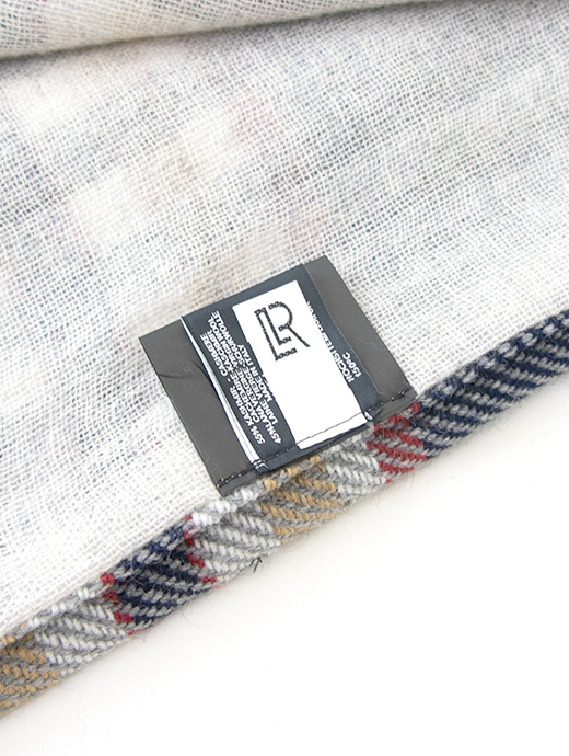 Laboratory of Last Resort/ラボラトリー・オブ・ラスト・リゾート　リバーシブルマフラー/カシミアウール&4者混　llr502402-ネイビー×グレー