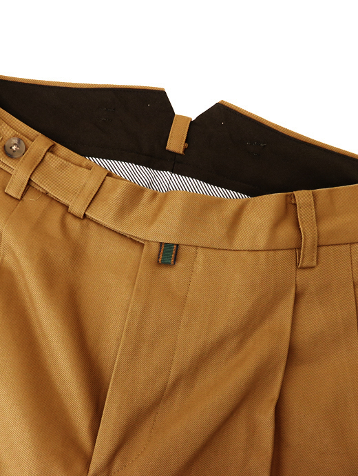 Laboratory of Last Resort/ラボラトリー・オブ・ラスト・リゾート　2プリーツコットントラウザーズウィンザーモデル/ヴィンテージコットンツイル　llr520602-キャメル