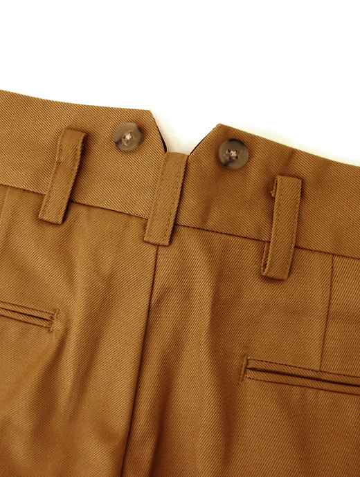 Laboratory of Last Resort/ラボラトリー・オブ・ラスト・リゾート　2プリーツコットントラウザーズウィンザーモデル/ヴィンテージコットンツイル　llr520602-キャメル