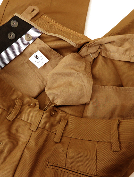 Laboratory of Last Resort/ラボラトリー・オブ・ラスト・リゾート　2プリーツコットントラウザーズウィンザーモデル/ヴィンテージコットンツイル　llr520602-キャメル