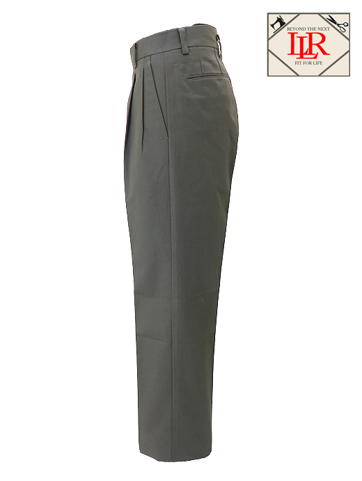 Laboratory of Last Resort/ラボラトリー・オブ・ラスト・リゾート　2プリーツコットントラウザーズウィンザーモデル/ヴィンテージコットンツイル　llr520603-グレイッシュモス