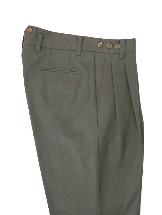 Laboratory of Last Resort/ラボラトリー・オブ・ラスト・リゾート　2プリーツコットントラウザーズウィンザーモデル/ヴィンテージコットンツイル　llr520603-グレイッシュモス