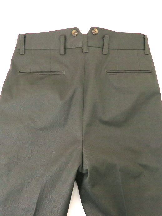 Laboratory of Last Resort/ラボラトリー・オブ・ラスト・リゾート　2プリーツコットントラウザーズウィンザーモデル/ヴィンテージコットンツイル　llr520603-グレイッシュモス