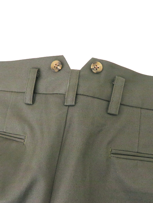 Laboratory of Last Resort/ラボラトリー・オブ・ラスト・リゾート　2プリーツコットントラウザーズウィンザーモデル/ヴィンテージコットンツイル　llr520603-グレイッシュモス