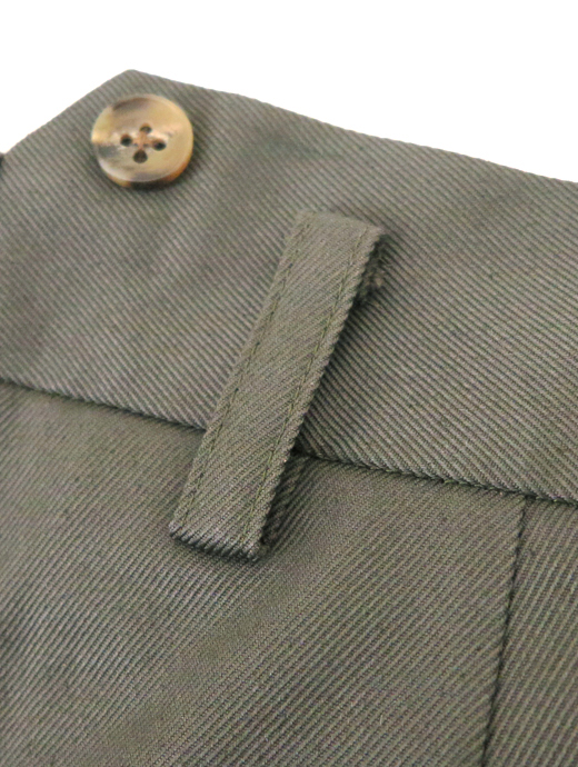 Laboratory of Last Resort/ラボラトリー・オブ・ラスト・リゾート　2プリーツコットントラウザーズウィンザーモデル/ヴィンテージコットンツイル　llr520603-グレイッシュモス