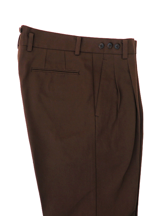 Laboratory of Last Resort/ラボラトリー・オブ・ラスト・リゾート　2プリーツコットントラウザーズウィンザーモデル/ヴィンテージコットンツイル　llr520604-ブラウン