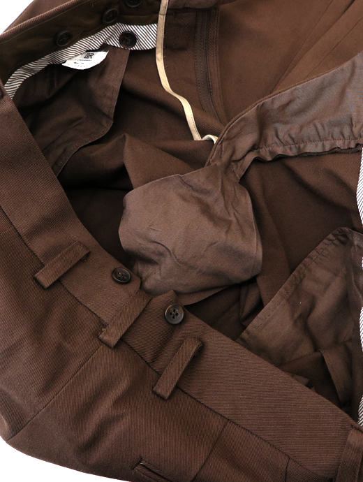 Laboratory of Last Resort/ラボラトリー・オブ・ラスト・リゾート　2プリーツコットントラウザーズウィンザーモデル/ヴィンテージコットンツイル　llr520604-ブラウン